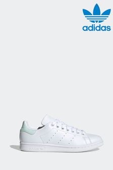 Weiß/Limettengrün - adidas Originals Stan Smith Turnschuhe aus Lederimitat (587818) | 101 € - 108 €