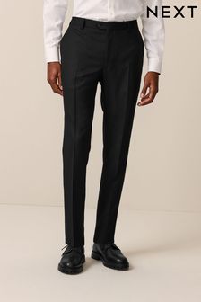 Black Slim Fit Textured Suit: Trousers (587923) | SGD 62