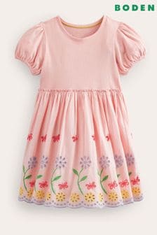 Boden Pink Broderie Twirly Dress (587933) | 132 zł - 152 zł