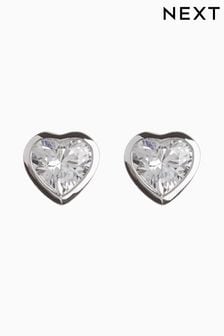 Argint masiv - Cercei cu șurub delicați în formă de inimă (588790) | 71 LEI