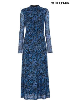 فستان شبكي أزرق زهور طراز بوهيمي من Whistles (‪5888A4‬​​​​​​​) | 720 د.إ