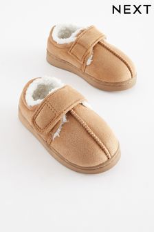 Tan Brown Warm Lined Touch Fastening Slippers (589105) | BGN 32 - BGN 40