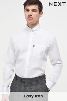 White Slim Fit Easy Iron Button Down Oxford Shirt (589339) | $40