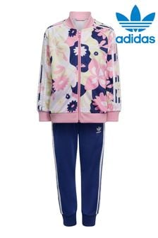 adidas Originals Little Kids Blue All Over Print Floral Tracksuit (589474) | 60 €