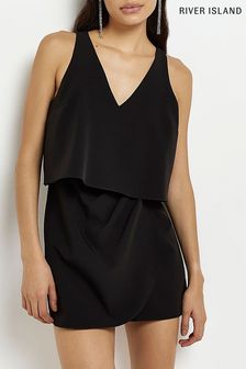 River Island Black Layered Playsuit with Pleats (589836) | €25
