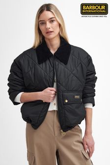 Barbour® International Laia Cropped Boxy Quilt Black Jacket (590406) | ₪ 850