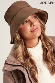 Joules Brown Wax Faux Fur Lined Bucket Hat (590503) | €47