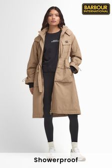 Barbour international brace chevron quilted jacket with hood hotsell
