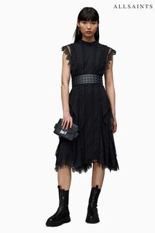 AllSaints Black Lace Freya Dress (591146) | €371