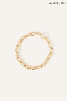 Accessorize 14ct Gold Plated Molten Link Bracelet (591520) | LEI 119
