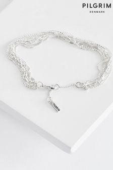 Серебряный - Посеребренный браслет с лилиями и цепочкой Pilgrim (591662) | €37