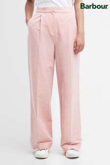 Barbour® Pink Straight Fit Pink Primrose Vivienne Linen Blend Tailored Trousers (592047) | ₪ 977