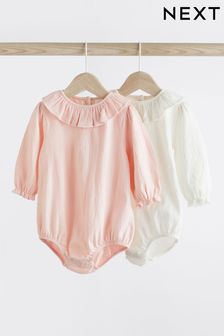 Pink and White Textured Baby Bodysuit 2 Pack (592521) | 62 QAR - 72 QAR