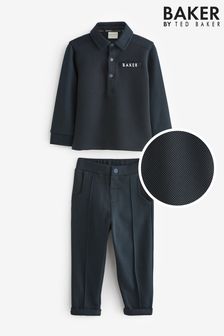 Baker by Ted Baker (3mths-6yrs) Navy Polo and Trouser Set (592567) | 152 SAR - 172 SAR