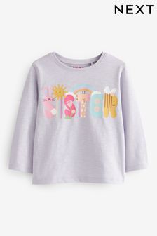 Morado lila - Camiseta de manga larga con estampado Sister de algodón (3meses-6años) (592640) | 9 € - 10 €