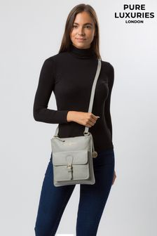 Серый - Кожаная сумка с длинным ремешком Pure Luxuries London Kenley (592852) | €52