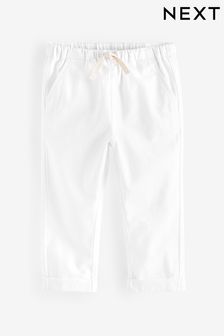 White - Linen Blend Pull-on Trousers (3mths-7yrs) (593162) | kr140 - kr180