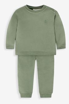 JoJo Maman Bébé Khaki Boys' Classic Sweatshirt & Jogger Set (593236) | ￥4,930