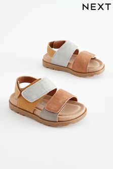 Tan Brown Double Touch Fastening Strap Corkbed Sandals (593710) | €22 - €26