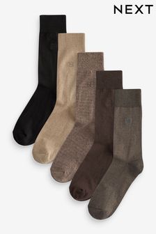 Neutral Marl 5 Pack Embroidered Lasting Fresh Socks (593944) | 19 €
