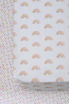 حزمة من 2 شرشف سرير مسطح ألوان متعددة قوس قزح