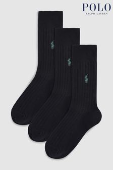 Черный - Набор из 3 пар носков в рубчик Polo Ralph Lauren (594561) | €46