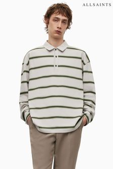 Allsaints Grey Arden Long Sleeve Polo Shirt (595183) | 114 €