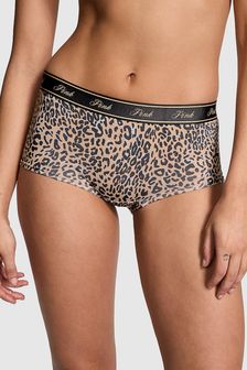 Victoria's Secret PINK Leopard Brown Short Cotton Logo Knickers (595581) | €10.50