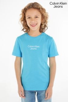 Zestaw 2 niebieskich chłopięcych koszulek Calvin Klein Jeans z logo (595872) | 142 zł