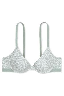 Victoria's Secret PINK Iceberg Green Push Up Cotton Logo Bra (596076) | kr530