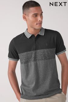 Charcoal Grey Colourblock Polo Shirt (596097) | 72 zł