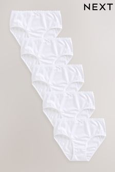 White Lace Trim Briefs 5 Pack (1.5-16yrs) (596266) | HK$52 - HK$87