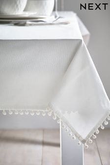 White Pom Pom Table Cloth (596272) | DKK151 - DKK234