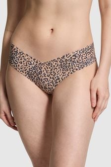 Victoria's Secret PINK Leopard Brown Thong No Show High Leg Knickers (596423) | €11