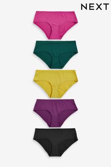 Purple/Green/Yellow/Black/Pink - Microfibre Knickers 5 Pack (597005) | BGN34