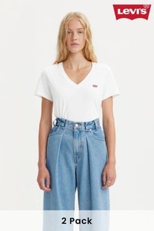 Weiß - Levi's® T-Shirts mit V-Ausschnitt im 2er-Pack (597218) | 54 €