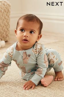 Green - Baby Cotton Sleepsuits 3 Pack (0mths-3yrs) (597282) | BGN57 - BGN63