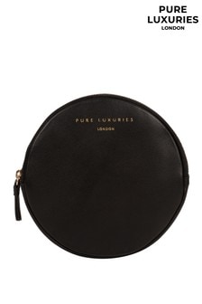 Pure Luxuries London Black Oakwood Leather Coin Purse (597381) | $23