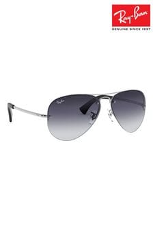 Srebrno-szare i czarne soczewki - Okulary przeciwsłoneczne Ray-ban® Aviator Lightforce (598322) | 820 zł