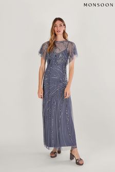 Monsoon Blue Sienna Sustainable Embroidered Maxi Dress (599036) | €232