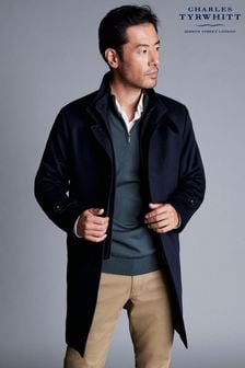 Charles Tyrwhitt Blue Pure Wool Funnel Neck Overcoat (599126) | €285