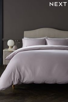 Heather Pink Collection Luxe 300 Thread Count 100% Cotton Sateen Satin Stitch Duvet Cover And Pillowcase Set (599132) | €39 - €81