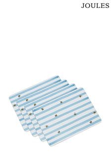 Joules Set of 4 Blue Corkback Bee Striped Placemats (599176) | $55