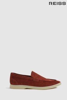 Reiss Rust Kason Suede Slip-On Loafers (599573) | $315