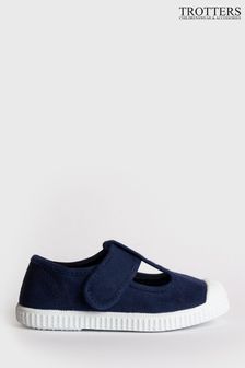 Trotters London Navy Blue Champ Canvas Shoes (599679) | €40 - €45