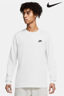Biały - Koszulka z długim rękawem Nike Club (599814) | 175 zł