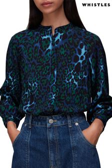 Whistles Blue Night Cat Print Raglan Shirt (59H823) | 120 €