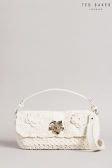 Ted Baker Medium Magnia White Knitted Crochet Shoulder Bag (5C9703) | 235 €