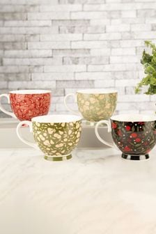 SIIP Set of 4 Red Nature Mugs (5D0761) | LEI 167