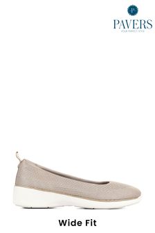 Pavers Natural Wide Fit Slip-On Trainers (5H2896) | $54
